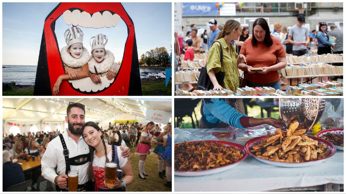 From the Kiss Arts festival to the Lifeline Book Fair, Oktoberfest and Wollongong's prime free multicultural festival, there is a smorgasbord of things to do this weekend. Pictures by Anna Warr, Adam McLean and supplied