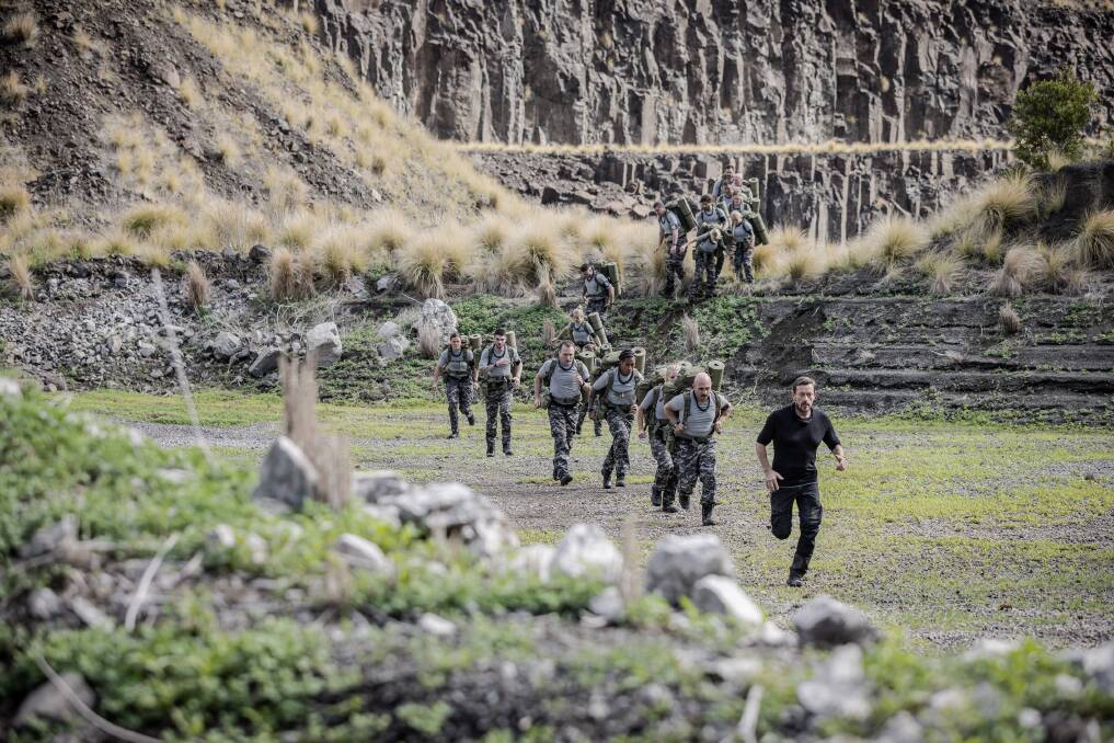 TOUGH SLOG: Recruits of the latest series of SAS Australia at Bombo Quarry - a popular Illawarra location often sought after by film, television and photography projects. Picture: Supplied