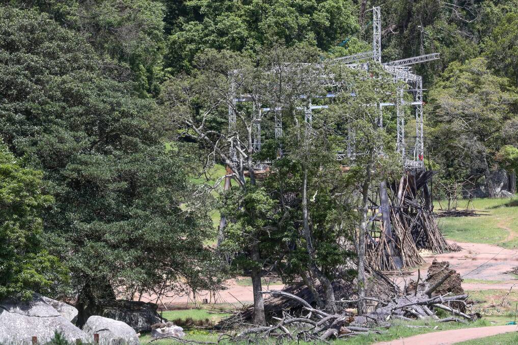 A set being constructed for the latest Planet of the Apes movie in Yellow Rock, in November. Picture by Adam McLean.