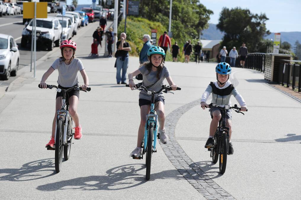 ON TRACK: Olivia Rowland, Lucy Rowland and Isaac Rowland can't wait to pedal the race track for the UCI Community Day on September 17. Picture: Robert Peet