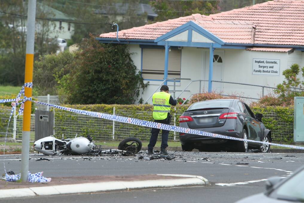The scene of a fatal motorcycle crash in Mount Warrigal on Wednesday morning. Picture: Supplied