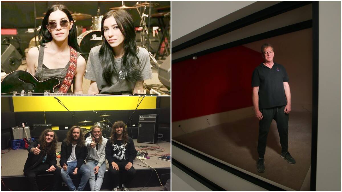 Sven Smok is moving his Top Ends Studios to Unanderra. The previous incarnation welcomed the likes of the Veronicas (top left) and the Dune Rats along with a member of the DZ Deathrays (bottom left). Pictures: Supplied and Sylvia Liber