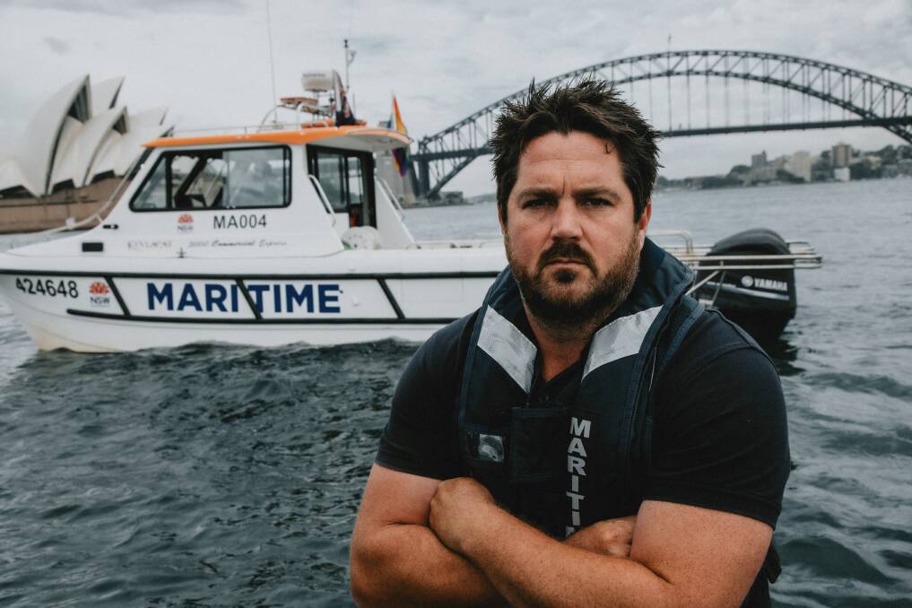 BOSS MAN: Damian Logue stars in the new documentary series Sydney Harbour Force available on Foxtel and Fetch. Picture: Supplied