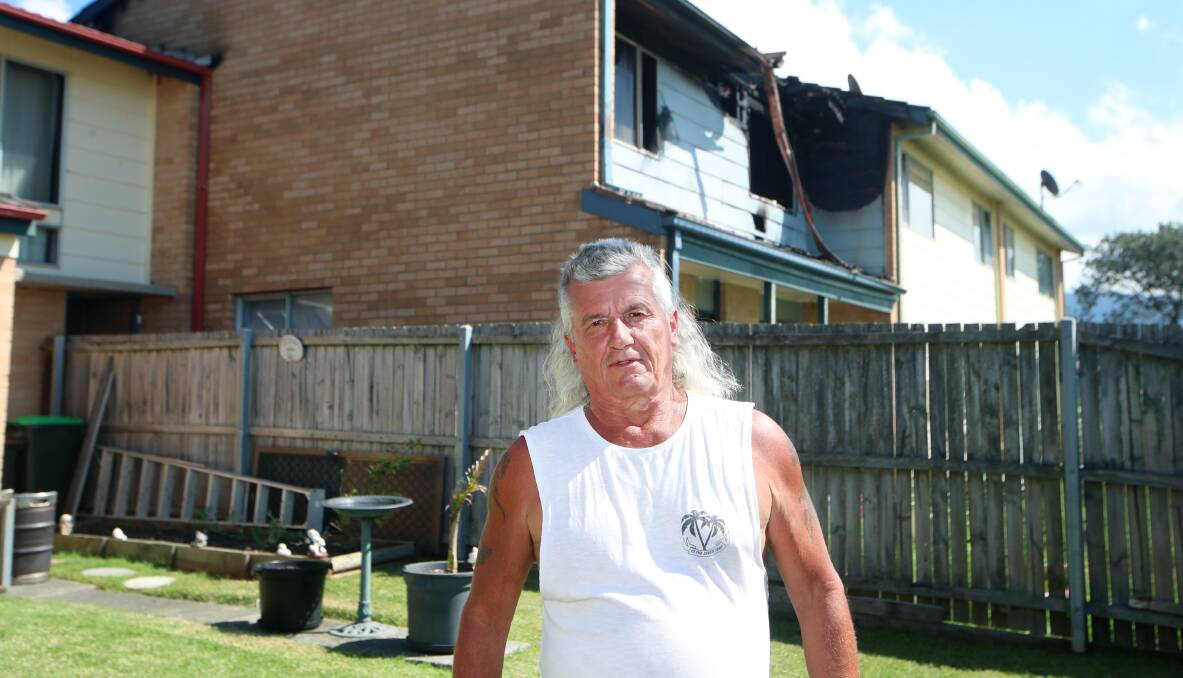 FLASHBACK: Wayne Morris helped put out a fire at Whitby Mews in April 2021 from his home next door. Picture: Sylvia Liber