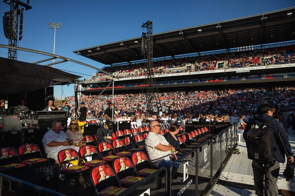 For the thousands of paying punters at McDonald Jones Stadium, they received a slick and professional near two-and-a-half-hour set by Elton John on January 8. Picture by Marina Neil.