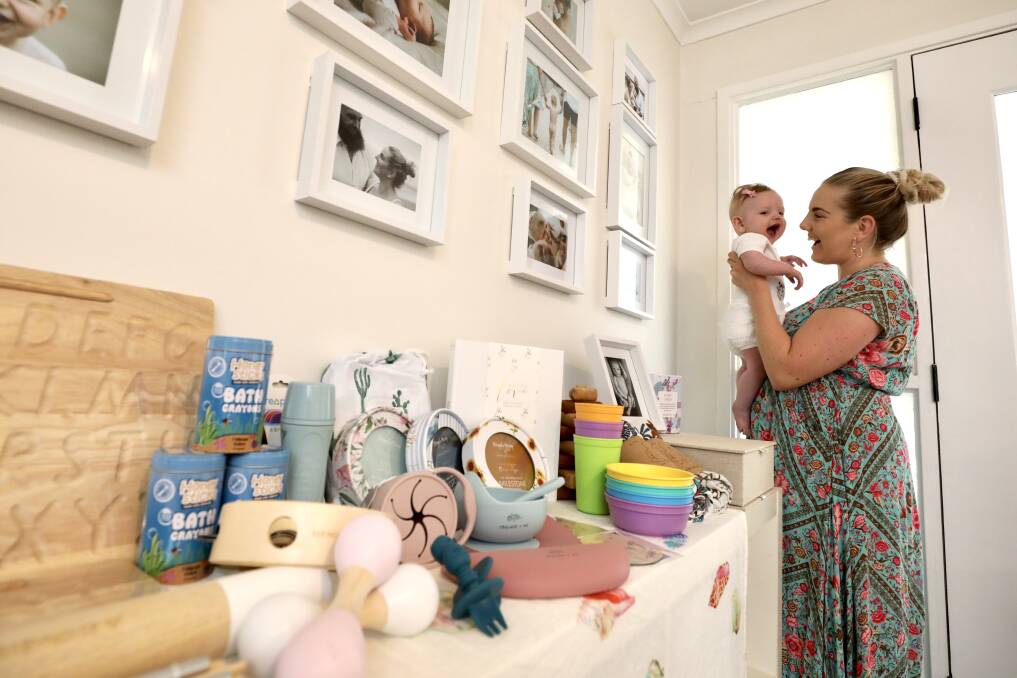 Jacinta Barry named her business Frankie and Me Boutique after her 5month-old Frankie, and will be at this Sunday's The Farm pop-up Christmas market, 9am to 2pm at Reddall Reserve. Picture: Adam McLean