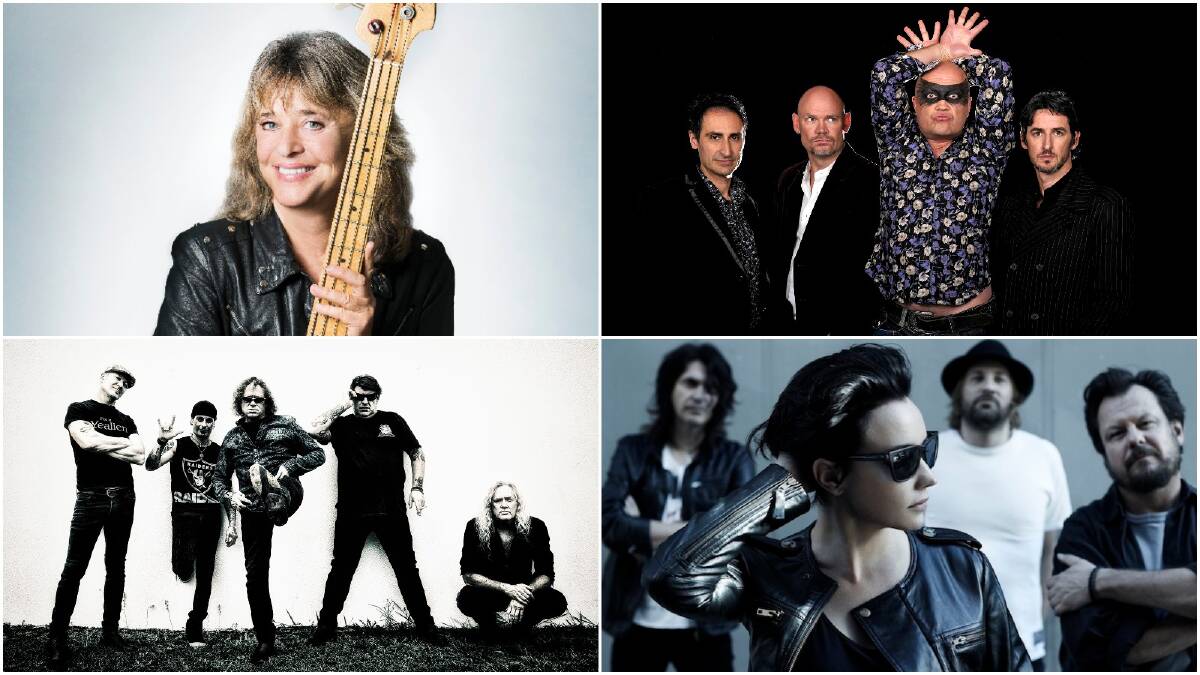 CLOCKWISE: Suzi Quatro, Chocolate Starfish, Baby Animals and The Screaming Jets are on tour next February and March. Pictures: Supplied