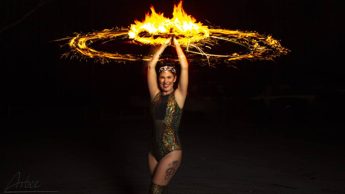Performer Mel Wheeler can combine lightning speed, creative flow and freakishly impressive tricks with her hula hoops. Picture supplied.