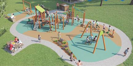 An artist's impression of the new playground area to eventually be installed at Emery Park in Gerroa. Picture supplied by Kiama Council.