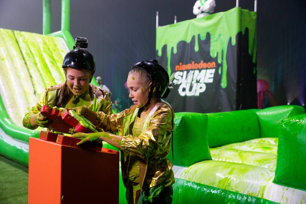 Georgia Bighetti, 11, and Harper Fursey, 10, in a scene from the Slime Cup. Picture: Supplied