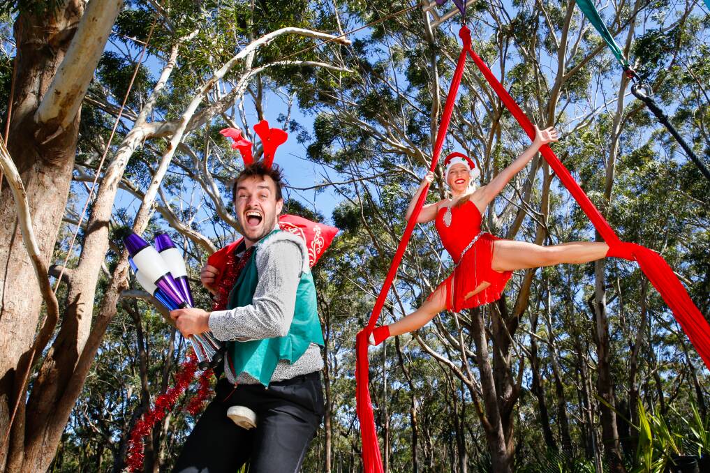 CIRCUS ACT: Unicyclist Corey Pickett and aerial performer Charlie Truscott will perform in Circus by Candlelight at The Burgh next week. Picture: Anna Warr