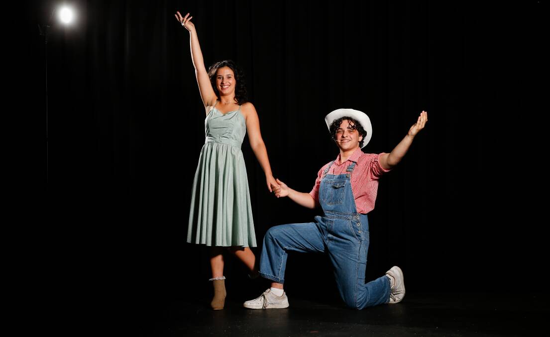Cast members from 'Footloose', Arcadian Theatre's first production for 2023 - Mackenzie Bonnie as Rusty and Luc-Pierre Tannous as Willard. Picture by Anna Warr.