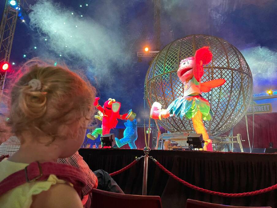 IN AWE: Miss G enjoying seeing her favourite stars at the morning performance of the Sesame Street Circus Spectacular by Silvers Circus, on January 6. Picture: Desiree Savage