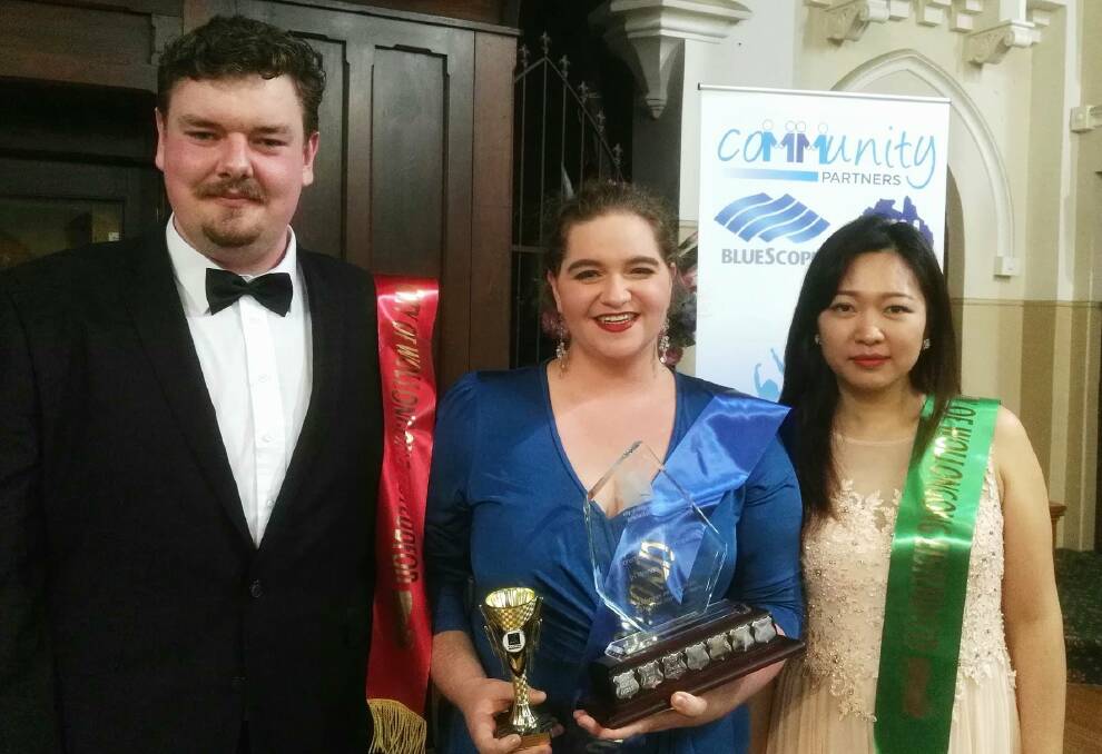 2017 Operatic ARIA Winners Wollongong Eisteddfod - James Young, Jessical Harper, Juliette Moon. Picture: Supplied