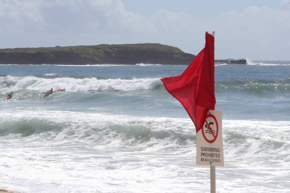 All of Shellhabour's beaches were closed on Tuesday closed due to hazardous surf conditions. Picture: Sylvia Liber