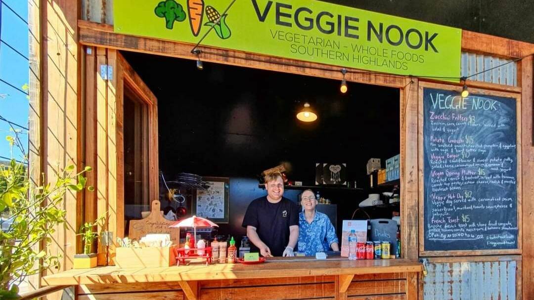 Nick and Natasha Lukic at their cafe, the Veggie Nook. Picture: Supplied