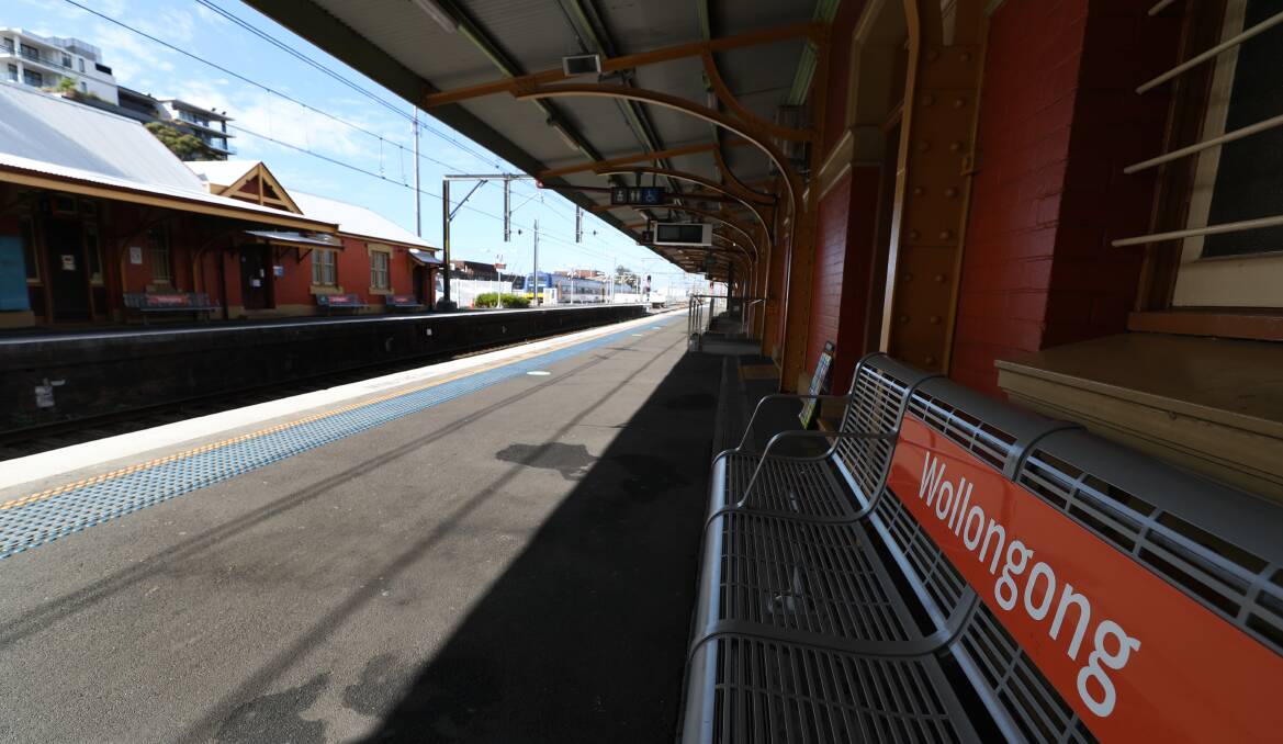 NOT ON: There wasn't a train in site for hours at Wollongong station on Tuesday morning or early afternoon. Picture: Robert Peet