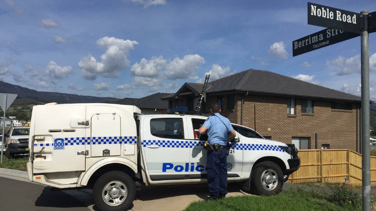 Police on scene at a work place accident in Tullimbar. Picture: Adam McLean