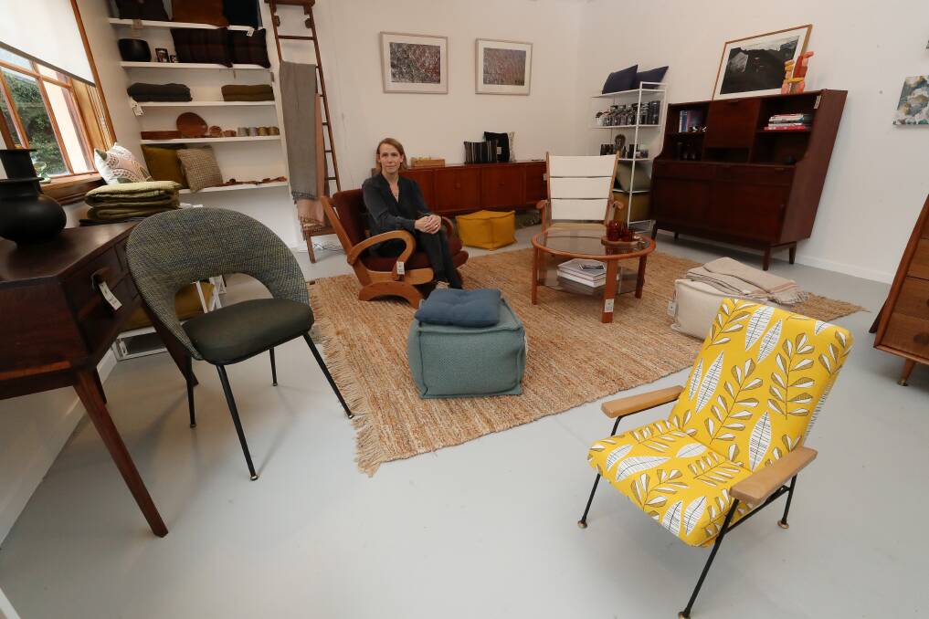 DUMPED AND DITCHED: Britta de Laat at her Stanwell Park business The Unlikely Item. The furniture restorer will feature on a new Foxtel TV show The Repair Shop from May. Picture: Robert Peet