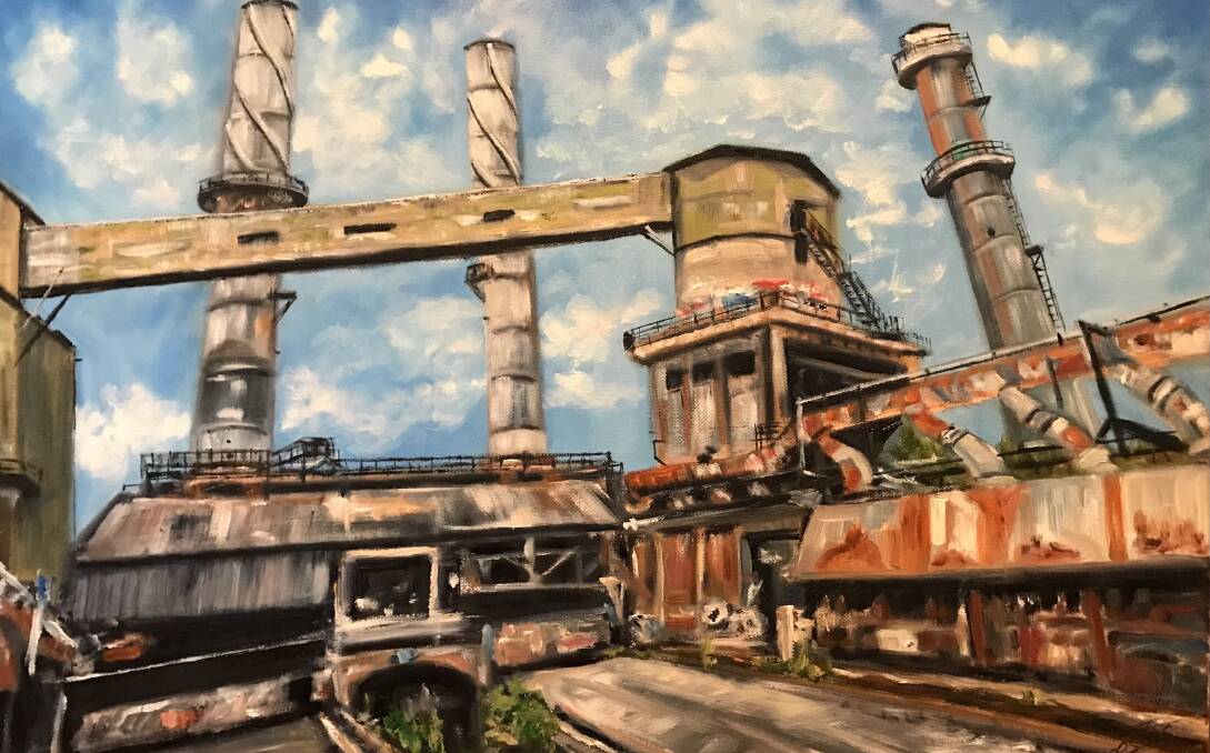 Illawarra artist TS Zaracostas was commissioned for a series of 50 paintings and sketches that celebrate the industrial and ecological heritage of the Corrimal Coke Works site. Picture: Supplied