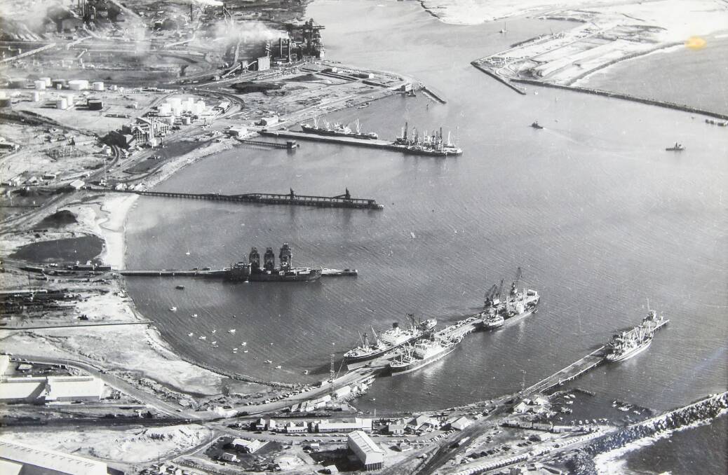 FLASHBACK: Port Kembla harbour during construction of the inner harbour.