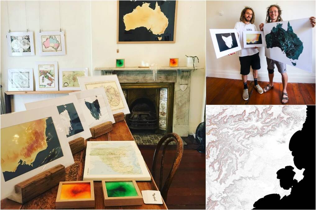 ART VS SCIENCE: Alex and Jared Pescud have opened Dreadful Maps in Wollongong. Pictures: Anna Warr / Instagram