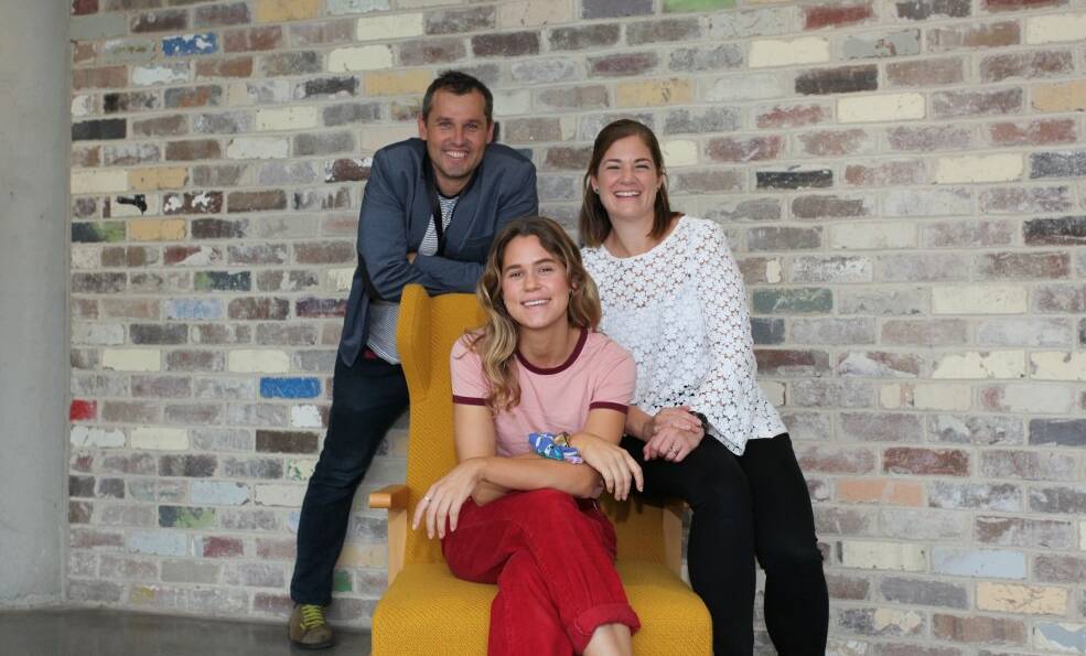 The Quirky Kid team - Leonardo Rocker (Co-Founder) Dr Katrhryn Berry (Clinical Psychologists) Lisa Diebold (Designer). Picture: Supplied/Quirky Kid