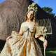 It took Rachael Price around 30 hours over the past fortnight to construct a gown from hessian for a fashion competition at the Robertson Potato Festival. Picture: Supplied