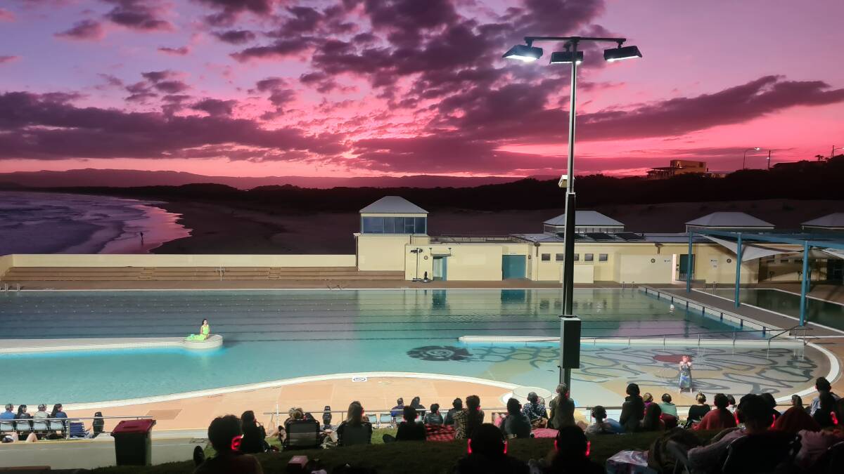 GREAT VENUE: Using Port Kembla Pool for the production of The Sirens' Return was unique, COVID-safe and a stunning choice. Picture: Sophia Armenis