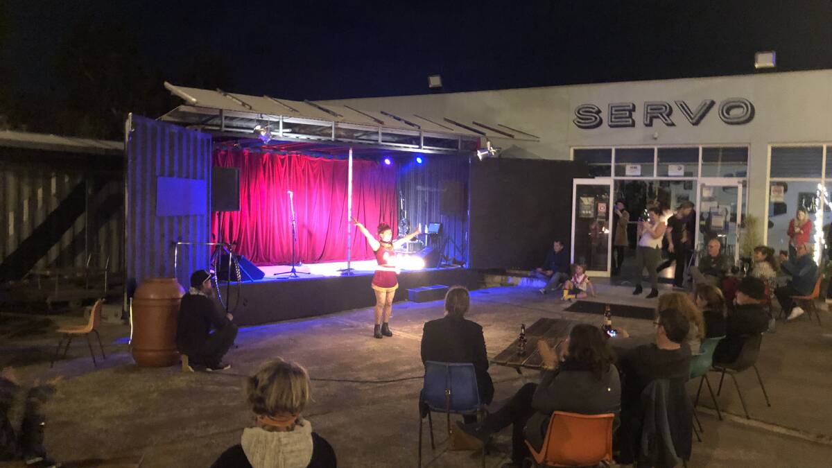 The shipping container stage at The Servo in Port Kembla. Picture: Laura Bestman