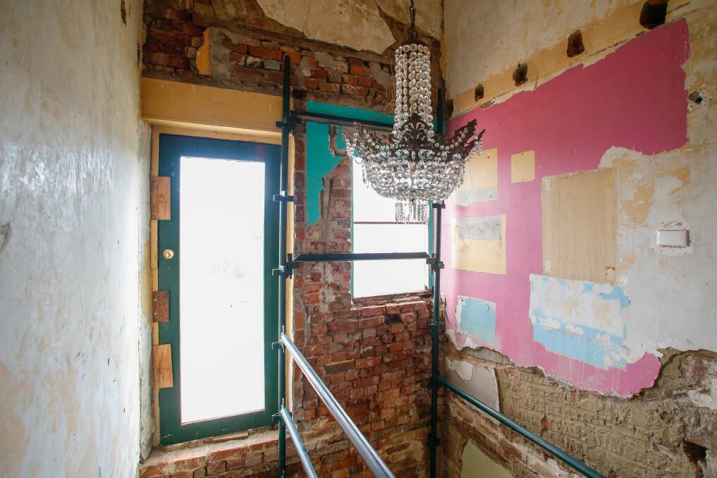 The stairwell is the next major project for the Cosier-Dixons. A quote just to plaster the area was around $40,000. 