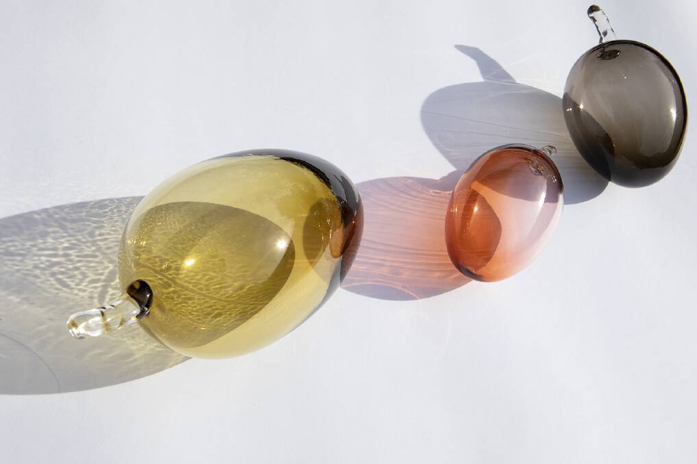 A detail from 'Unseeded', showing three of the 35 glass forms. Picture: UK Frederick