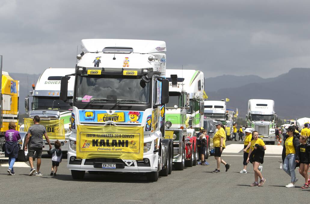 FLASHBACK: Trucks line up at the family fun day of the 2019 Illawarra Convoy at Albion Park Rail. Picture: Anna Warr