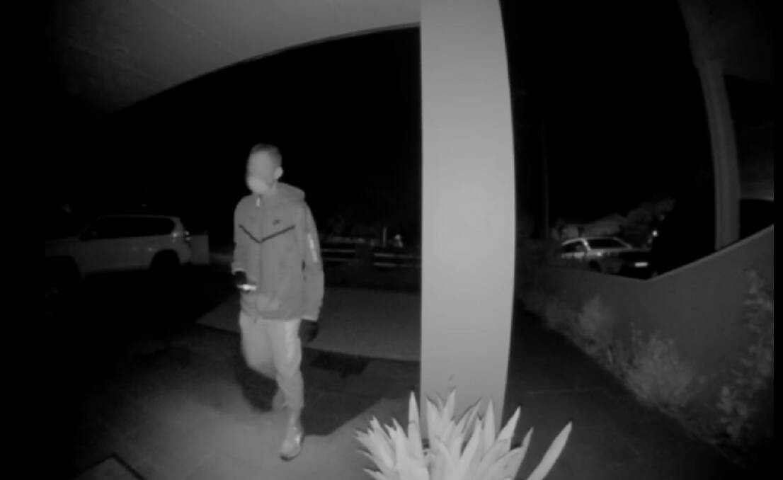 A midnight intruder is caught on CCTV trying to get in the front door of a home in Austinmer on November 9. Picture: Supplied