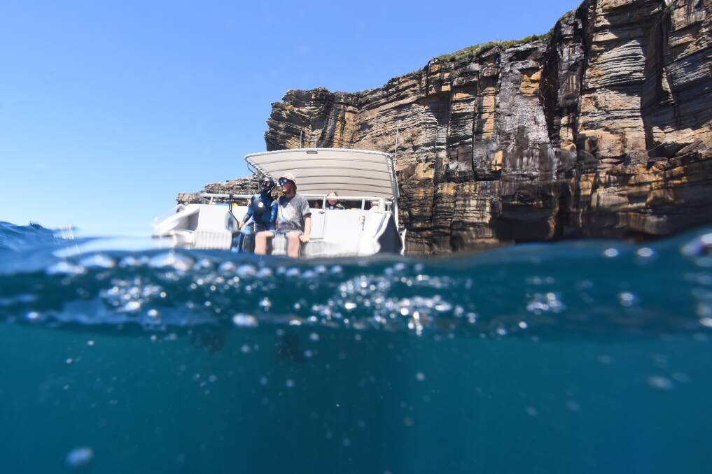 Woebegone free divers Lara and Dylan Hindmarsh let you learn, laugh and play in Jervis Bay. Picture by Sylvia Liber.