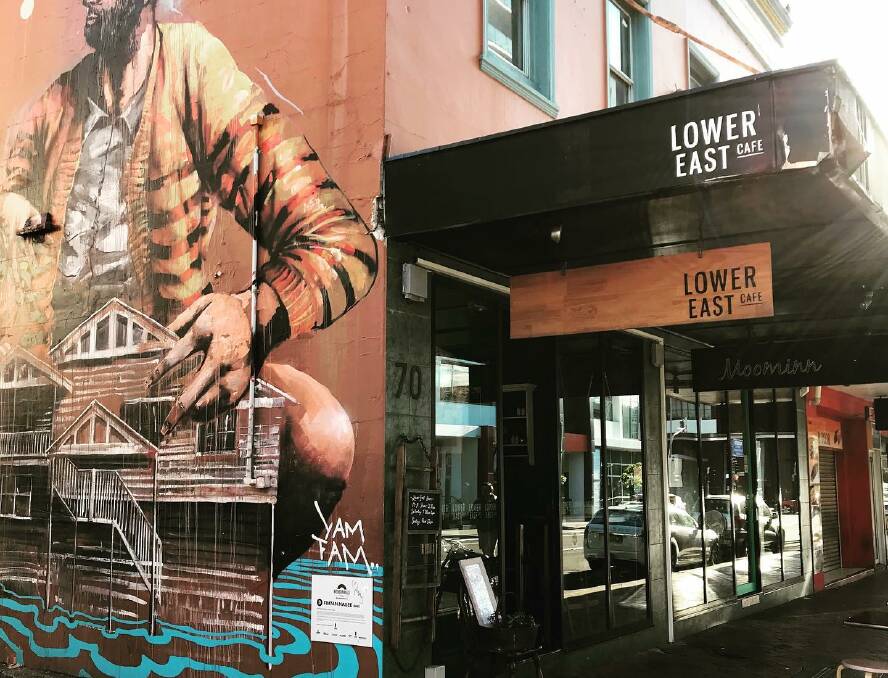 Lower East Cafe on Crown Street was unable to open at their normal time on Sunday, due to a police crime scene that was set up. Picture: Facebook