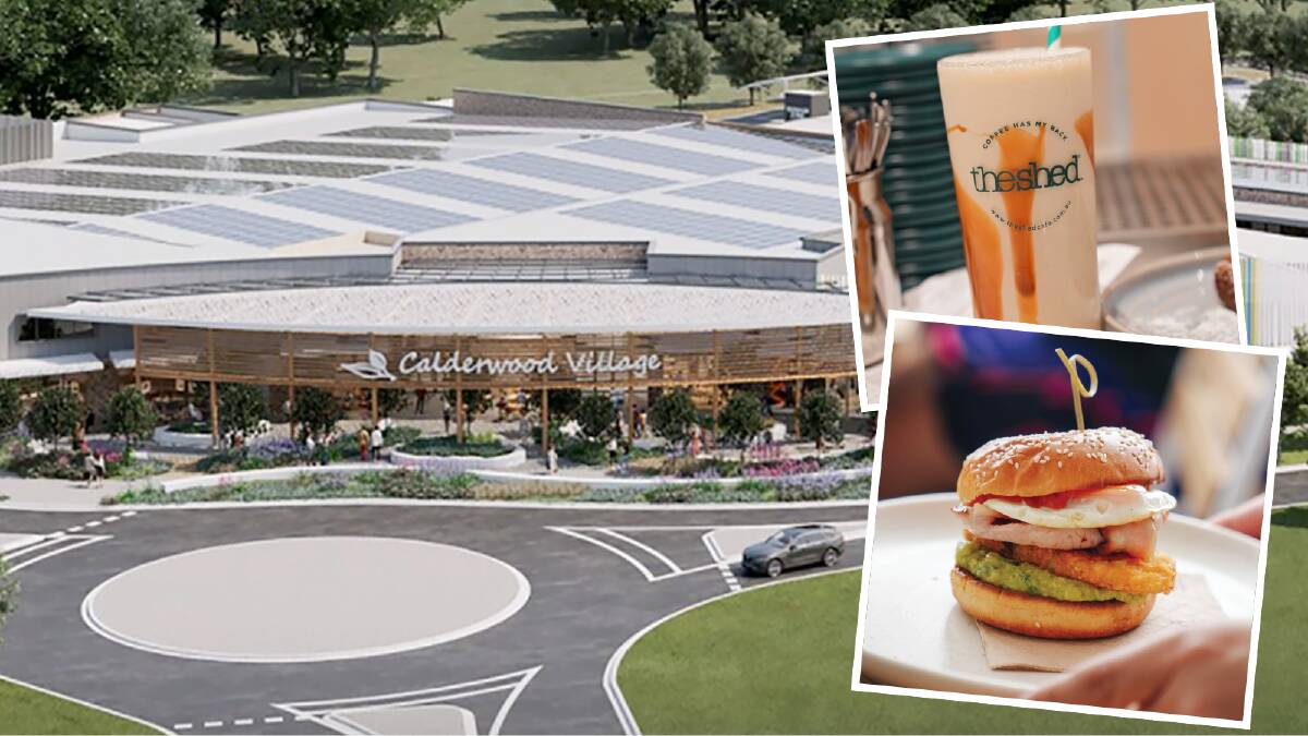 An artist impression of Calderwood Village, along with images of items on The Shed menu from their Facebook page. The coffee shop franchise hopes to open in the forthcoming shopping centre.