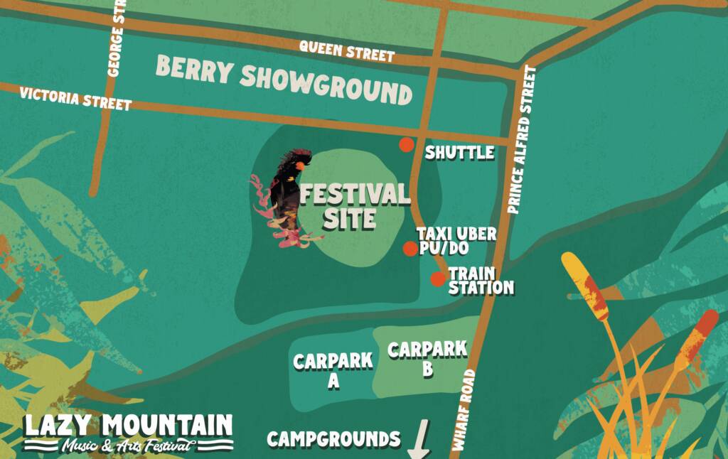 Site map of Berry Showground and surrounding infrastructure. Picture by Lazy Mountain.