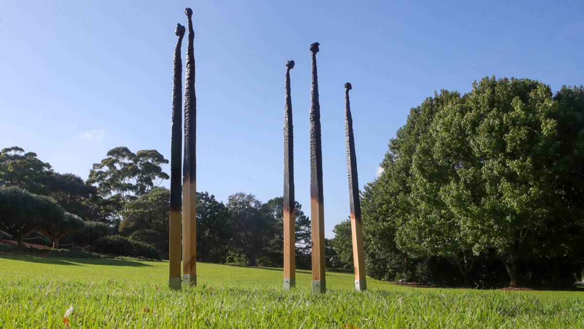 An art installation on show at the Wollongong Botanic Garden as part of their biennial sculpture exhibition - which runs until April 30. 