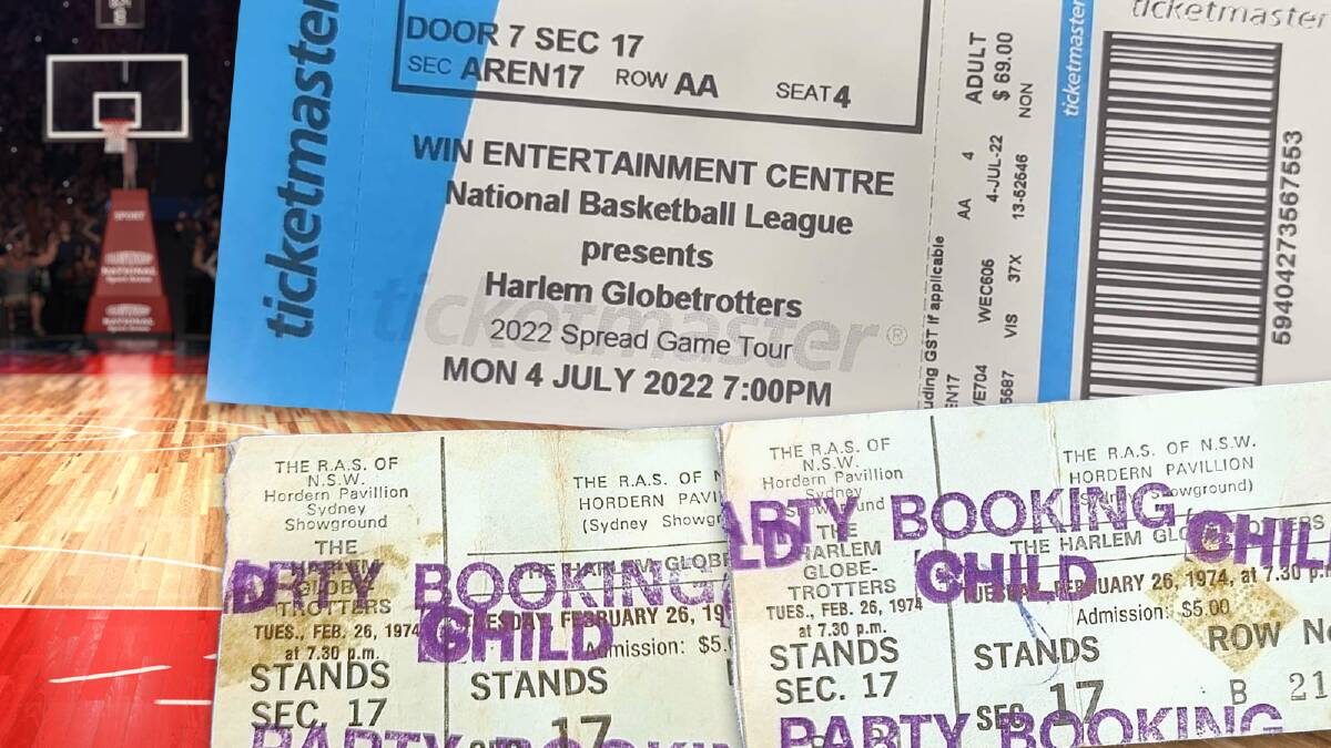 Uncannily, the seating section for both Globetrotter events was number 17, also Aunty Lindy's lucky number. Pictures: Supplied