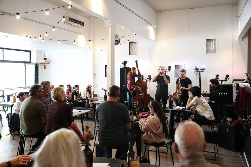 Sunday's at The Shy Postie are now a free, family-friendly Jazz session - run by Eric Dunan (playing trumpet). Picture: Anna Warr