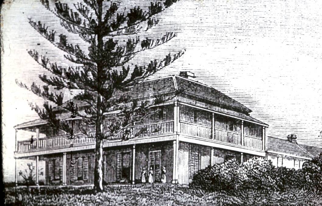 A sketch of Berkeley House, the home of Robert Jenkinss son, William Warren Jenkins, who settled on his fathers land grant. Picture: Wollongong City Library