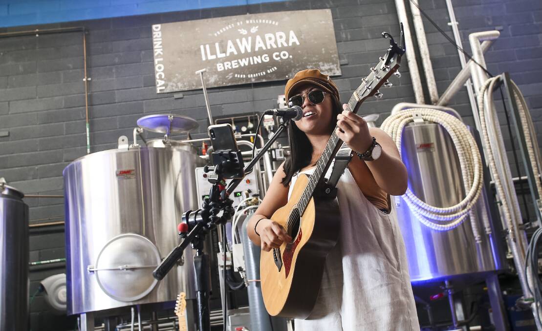 ACM file image of Blessie Pica singing at the Illawarra Brewing Co in North Wollongong. Picture: Anna Warr