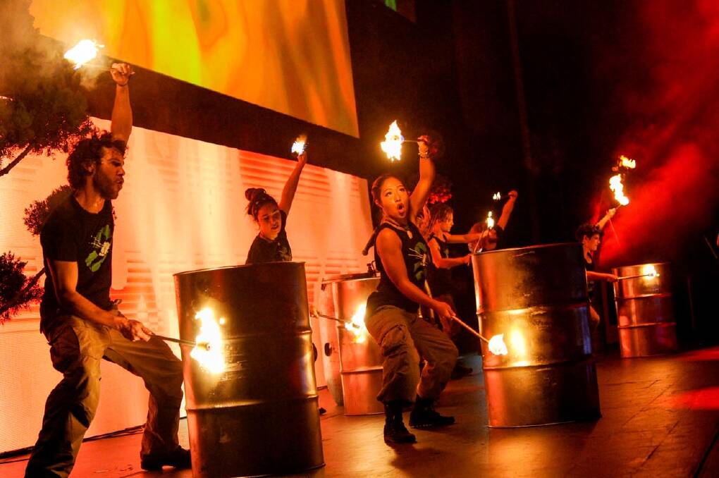 ON FIRE: Spectacular fire drummers will be one of the hot attractions at the Ignite Kiama festival. Picture: Destination Kiama