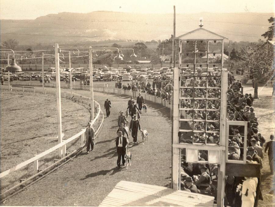 FLASHBACK: Greyhound racing in 1941 at Dapto Showground. The dogs have been racing there since 1936. Picture: Dapto Dogs