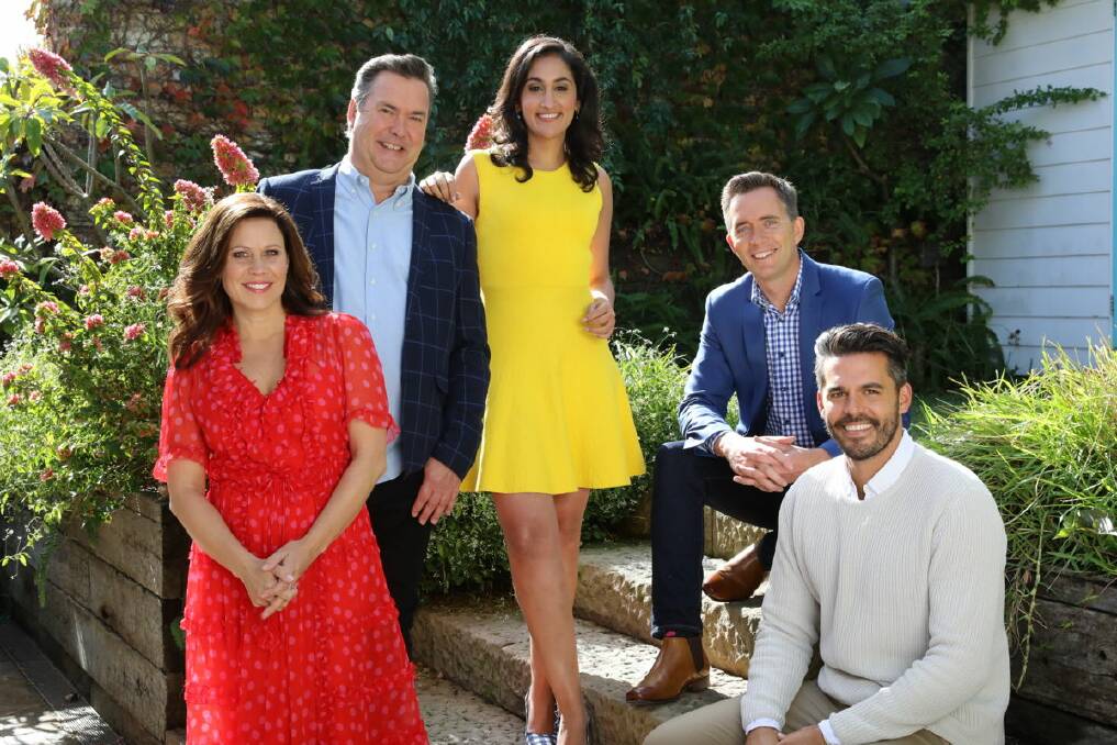 ABC TV's Escape from the City starts January 3, 2019. Hosts Jane Hall, Simon Marnie, Bryce Holdaway, Del Irani and Dean Ipaviz guide families through moving from the city to the country, coast of regional area. Picture: Supplied