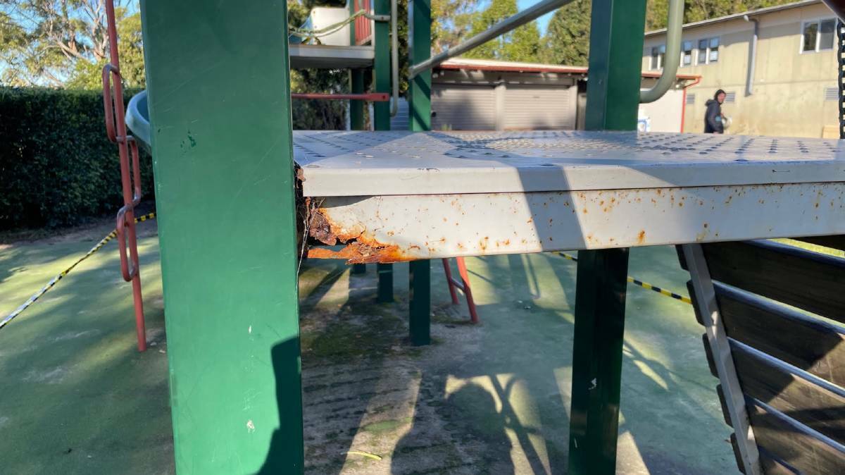 Mount Keira Demonstration School is without a playground after their 20-year-old equipment was condemned and pulled out in 2022. Picture supplied.
