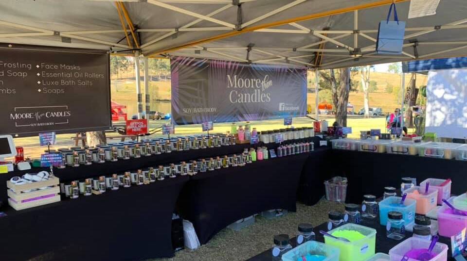 Sonja Moore of Narellan has been selling candles, plus bath and body products at markets for more than three years. Picture: Supplied