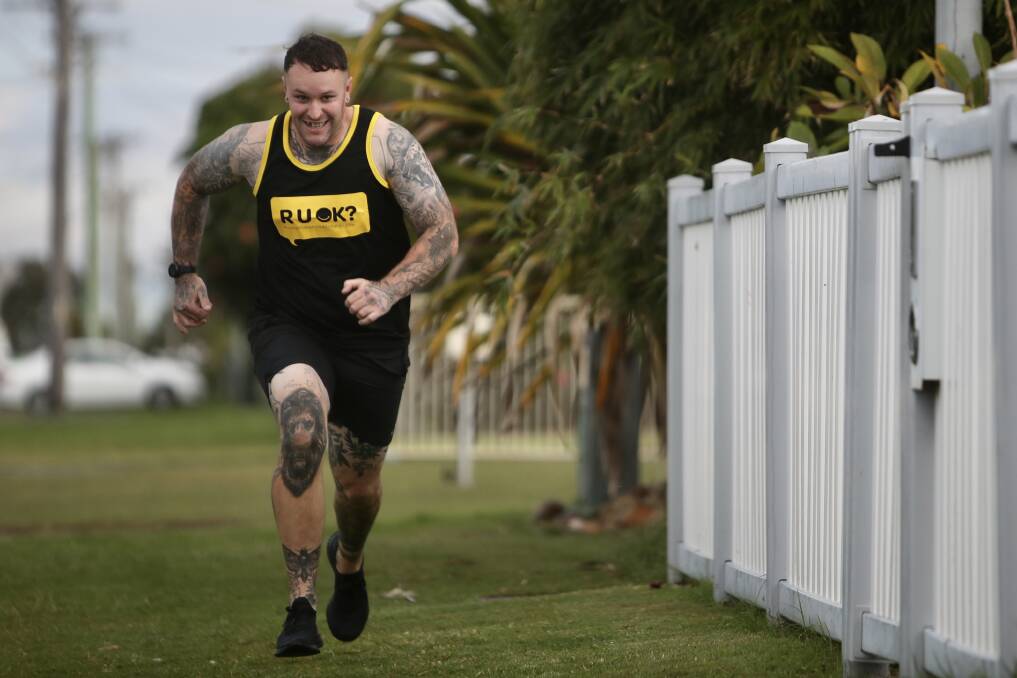 RUNNING MAN: Bowen Phillips is hitting the treadmill to raise money and awareness for suicide prevention. If you or someone you know needs support, call Lifeline on 13 11 14. Picture: Adam McLean