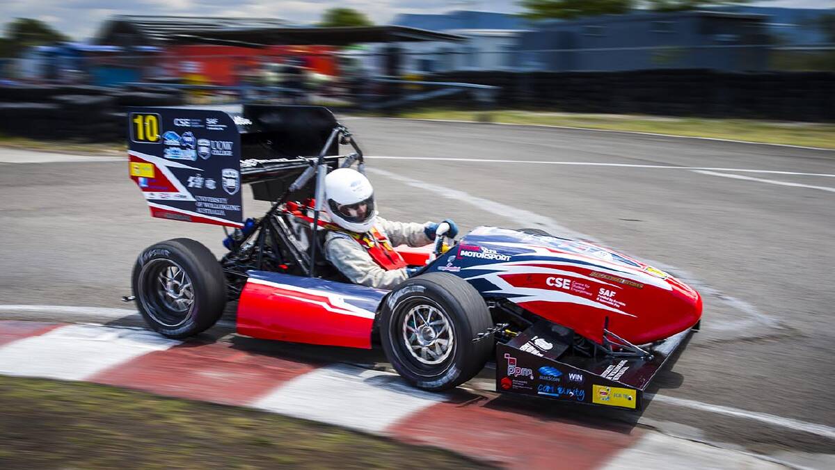 HOLLIE: The race car, with a 600CC Honda engine, designed and built by a University of Wollongong club to compete at Calder Park Raceway. Picture: Adam McLean